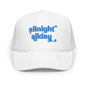 AllNight AllDay White/Blue Foam Trucker Hat